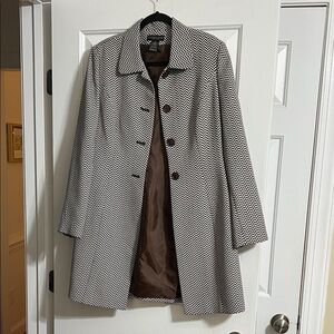 Donna Rae Brown Collared Chevron Button Down Long Sleeve Jacket Size 10